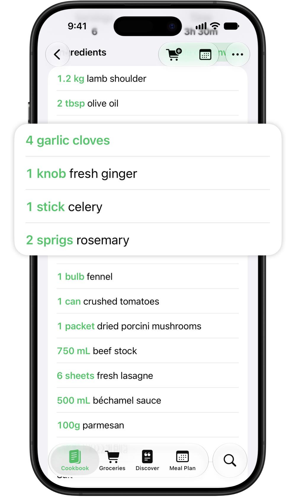 A recipe displayed in Pestle on iPhone